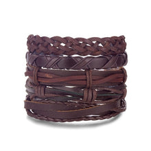 Load image into Gallery viewer, IFMIA Vintage Leather Bracelet Fashion Hand-knitted Multi-layer Leather Feather Leaf Bracelet and Fashion Men's Bracelet Gift