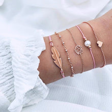 Load image into Gallery viewer, FAMSHIN Bohemian Handmade Weave Heart Long Tassel Bracelet Sets Women 2019 New Grey Rope Chain Bracelets Jewelry Christmas Gift