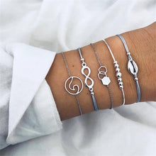 Load image into Gallery viewer, FAMSHIN Bohemian Handmade Weave Heart Long Tassel Bracelet Sets Women 2019 New Grey Rope Chain Bracelets Jewelry Christmas Gift